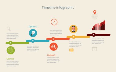 Timeline Infographic business with diagrams clipart