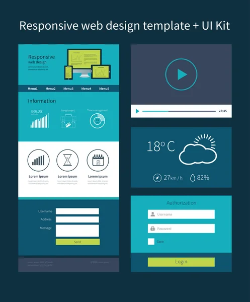 Modello di design del sito web — Vettoriale Stock