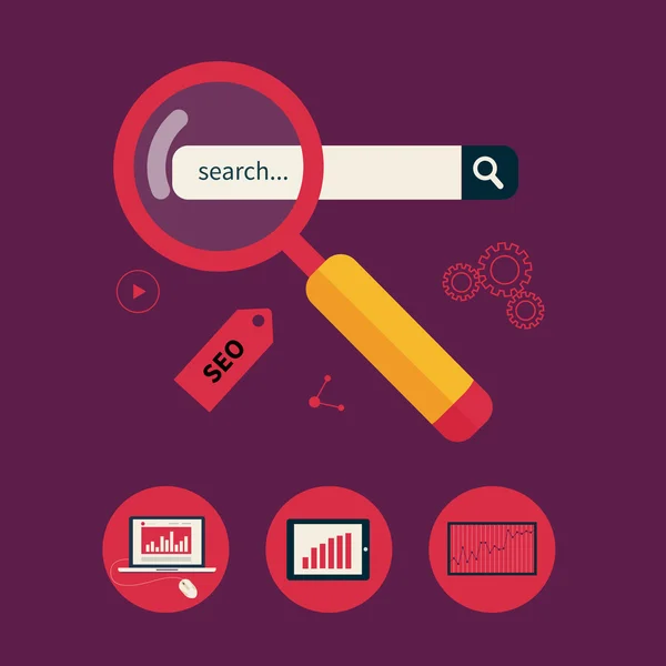 Konzept der Website-Analyse und SEO-Datenanalyse — Stockvektor