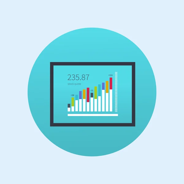 Gráficos e iconos gráficos de crecimiento plano — Vector de stock