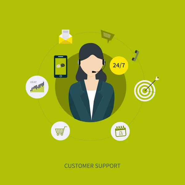 Business customer care service concept flat icons — Stock Vector