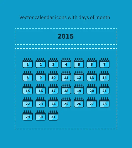 Calendar icons with days of month — Stock Vector