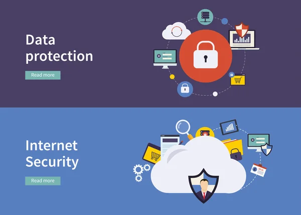 Protección de datos y seguridad en Internet Ilustración De Stock