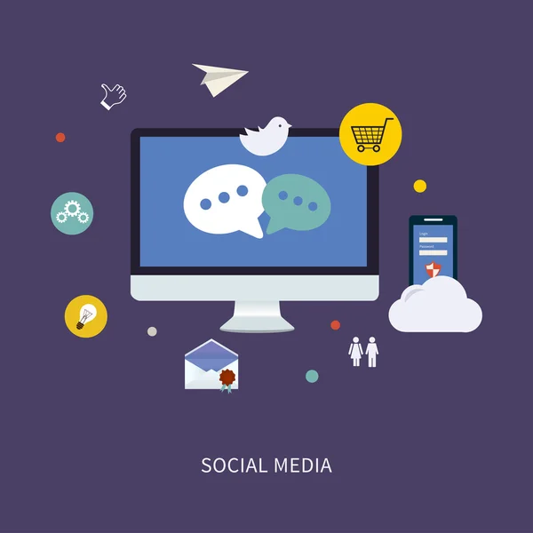 Icone dei social media — Vettoriale Stock