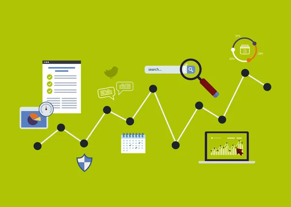 Pictogrammen instellen van analytics zoekinformatie — Stockvector