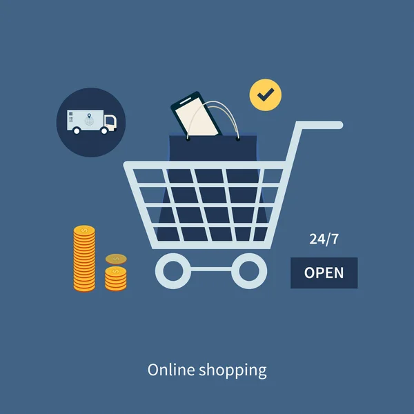 Compras y marketing online — Vector de stock