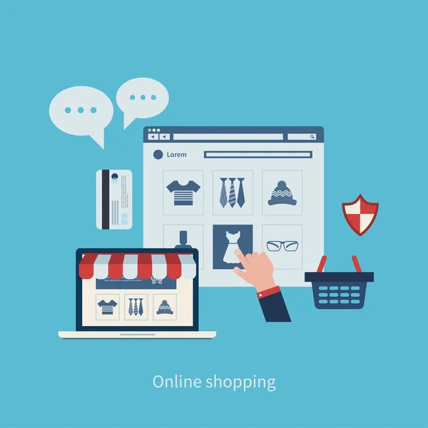 Pazarlama ve online alışveriş — Stok Vektör