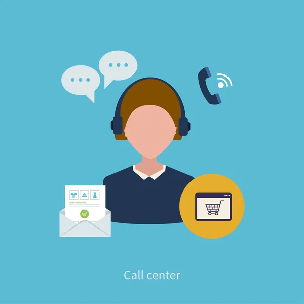Call center operator — Stock Vector
