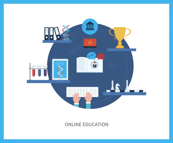 Educación y cursos en línea — Vector de stock