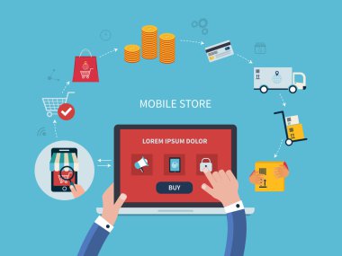 e-ticaret ve online alışveriş simgeleri