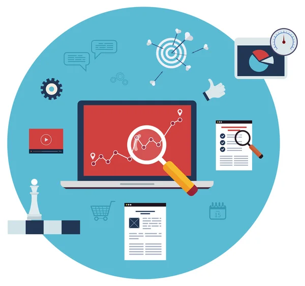 Conceptos para la investigación de marketing — Vector de stock