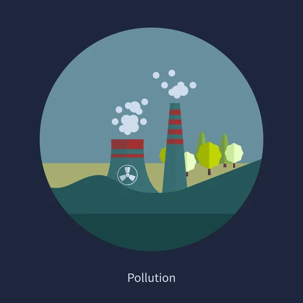 Ecology and pollution icon — Stock Vector