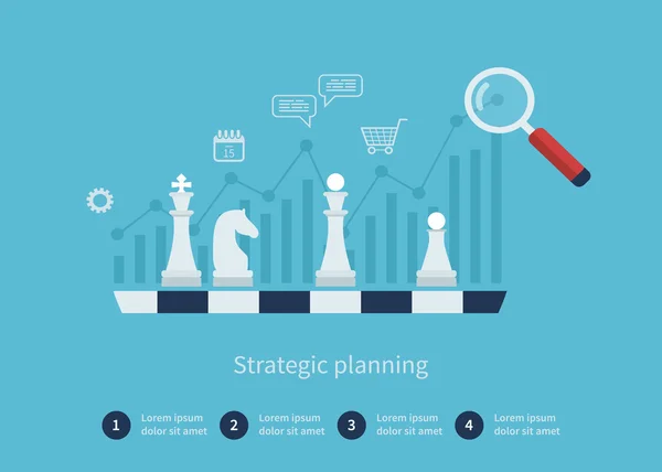 Planejamento estratégico e negócios bem sucedidos — Vetor de Stock