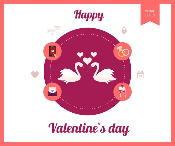 Día de San Valentín, boda, icono del amor — Vector de stock