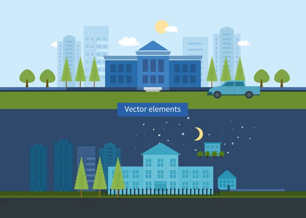 School en Universiteit gebouw pictogram — Stockvector