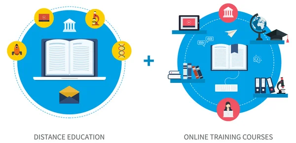 Bildsymbole für Online-Bildung — Stockvektor