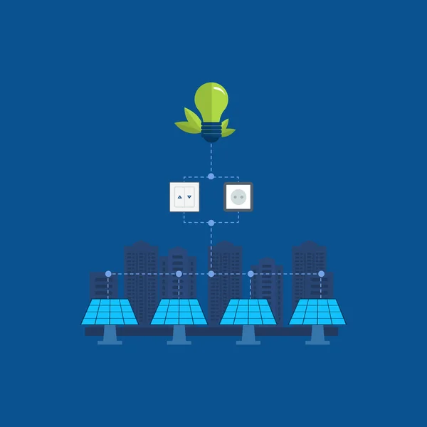 Tecnologia verde, icone dell'energia — Vettoriale Stock