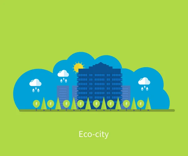 Diseño de paisaje de Eco City — Vector de stock