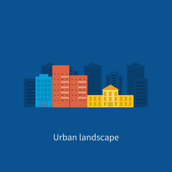 Paysage urbain et concept de vie urbaine — Image vectorielle