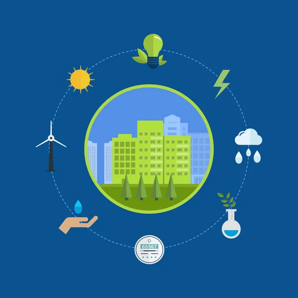 Icone dell'ambiente e dell'energia ecocompatibile — Vettoriale Stock