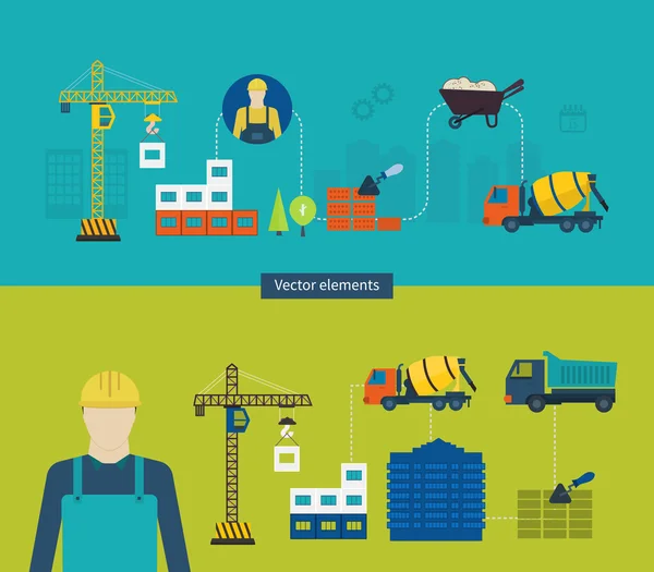 Construção de conjunto de ícones de construção —  Vetores de Stock