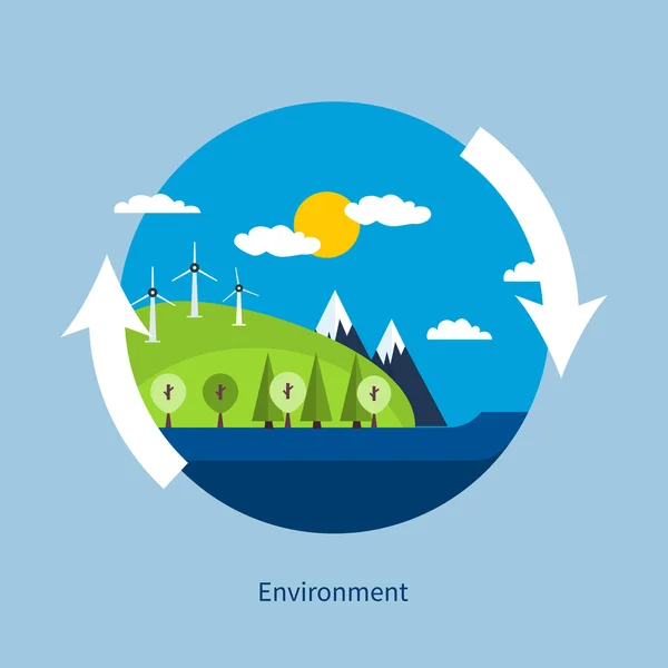 Ambiente ed energia verde per il Mediterraneo — Vettoriale Stock