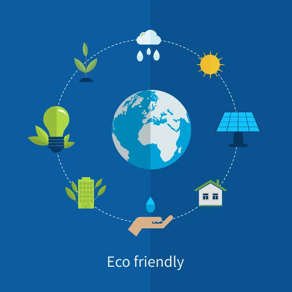 Environment and eco friendly energy icons — Stock Illustration Environment and eco friendly energy icons Vector Graphics