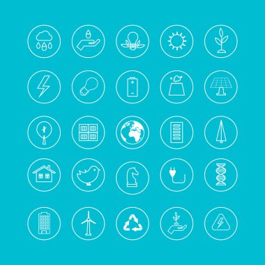 Ekoloji, çevre, yeşil enerji simgeleri