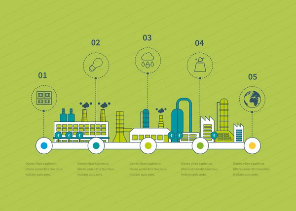 Ícones de edifícios industriais da fábrica — Vetor de Stock