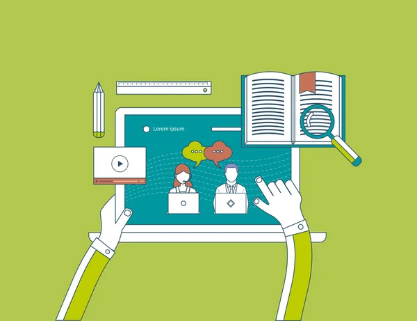 Online eğitim ve e-öğrenme simgeler kümesi