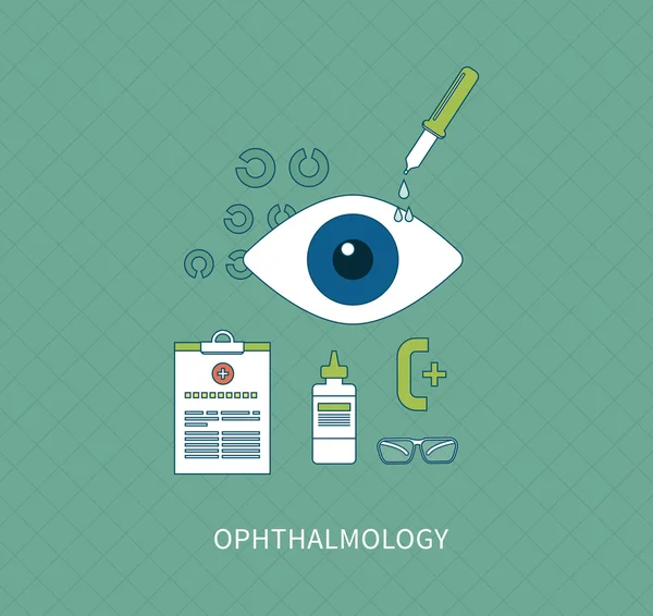 Oftalmología concepto plano — Archivo Imágenes Vectoriales