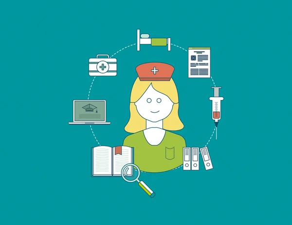 Aide médicale et formation des infirmières — Image vectorielle