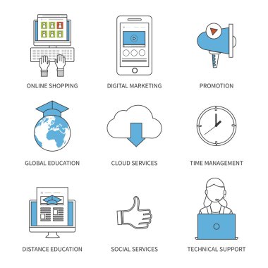 çevrimiçi alışveriş simgeleri