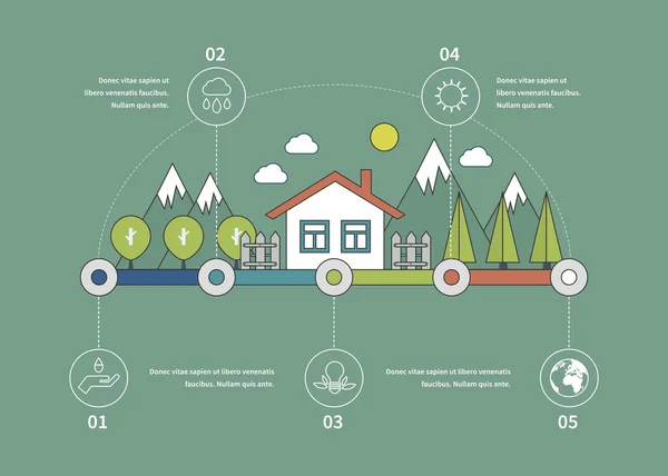 Edificio ecológico — Vector de stock