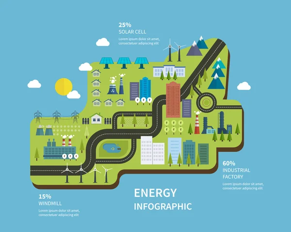 Infografica energia verde — Vettoriale Stock