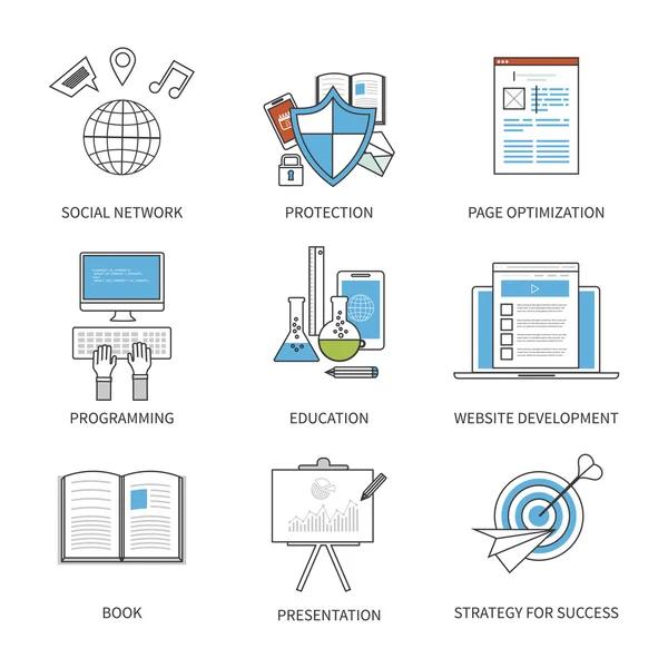 Symbole des sozialen Netzwerks — Stockvektor