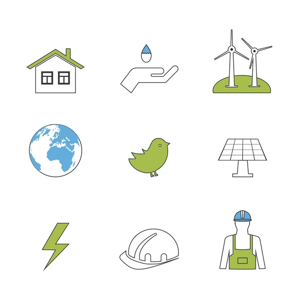 Eco friendly icons — Stock Vector