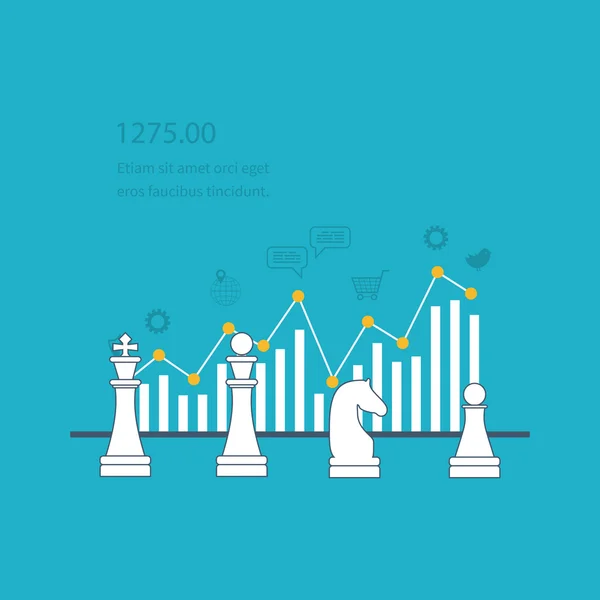 Strategieplanung und erfolgreiches Geschäft — Stockvektor