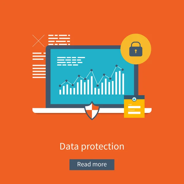 Protecção de dados e segurança da Internet —  Vetores de Stock