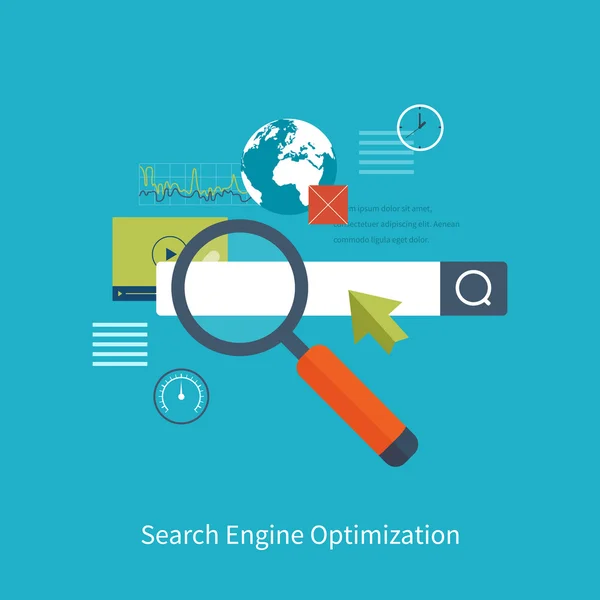 Optimisation des moteurs de recherche et web analytics — Image vectorielle