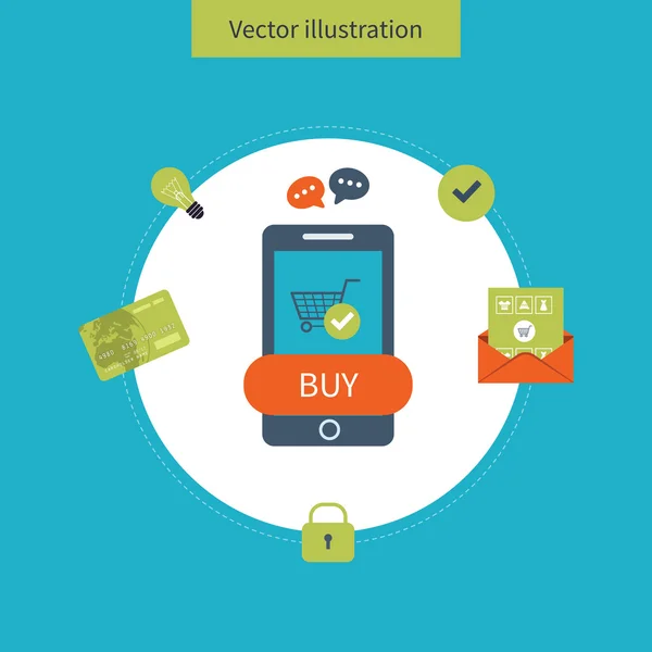 Web- en mobiele telefoon services en apps — Stockvector