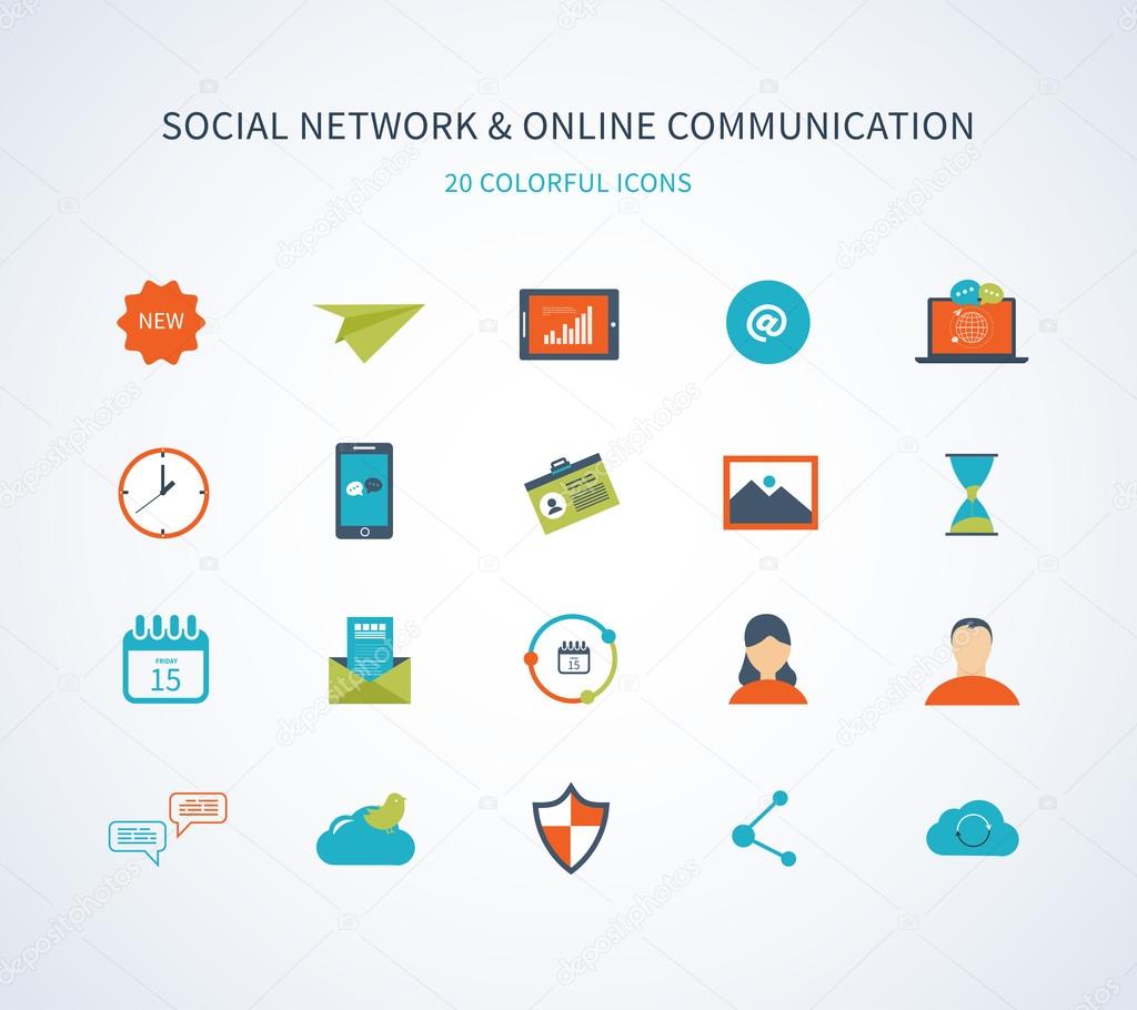 social network and online communication icons