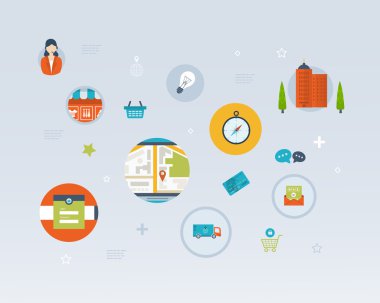 e-ticaret ve online alışveriş simgeleri
