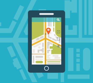 gps navigation on mobile phone with map