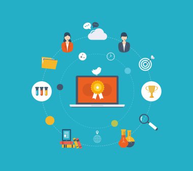 Online eğitim Icons set