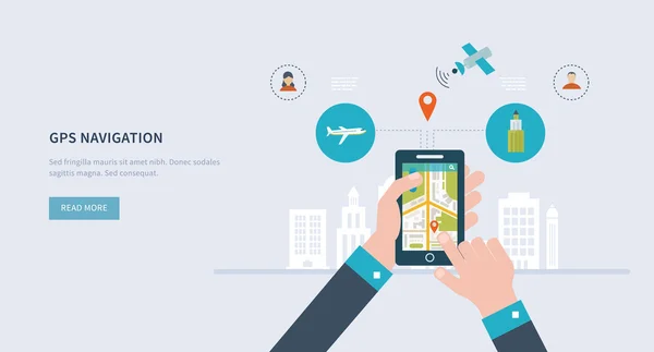 Smartphone mit mobiler Navigation — Stockvektor