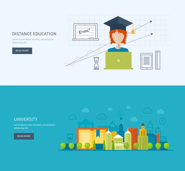 Mobile education and school and university building — Stock vektor