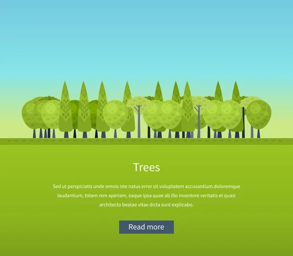 Collection of natural green trees — Stockvector