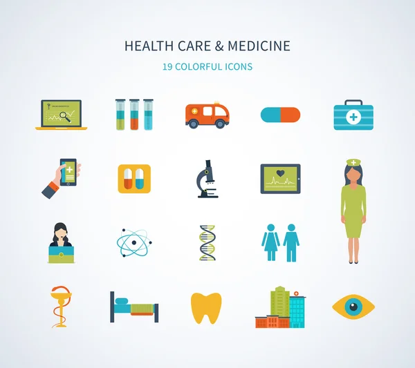 Iconos de salud y medicina — Vector de stock