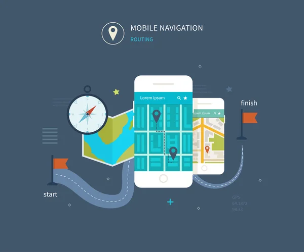 Mobile phone - fitness app concept — Stockvector